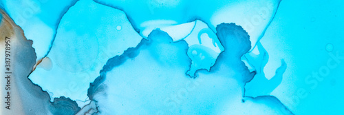 Abstract Teal Wallpaper. Alcohol Ink Landscape. 