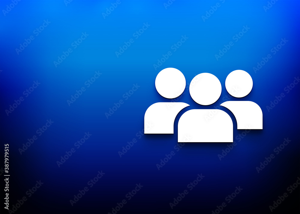 User group icon electric blue abstract design background illustration User group icon electric blue abstract design background illustration