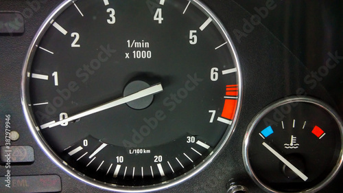 tachometer 1x1000 rpm. and  temperature guage of a car