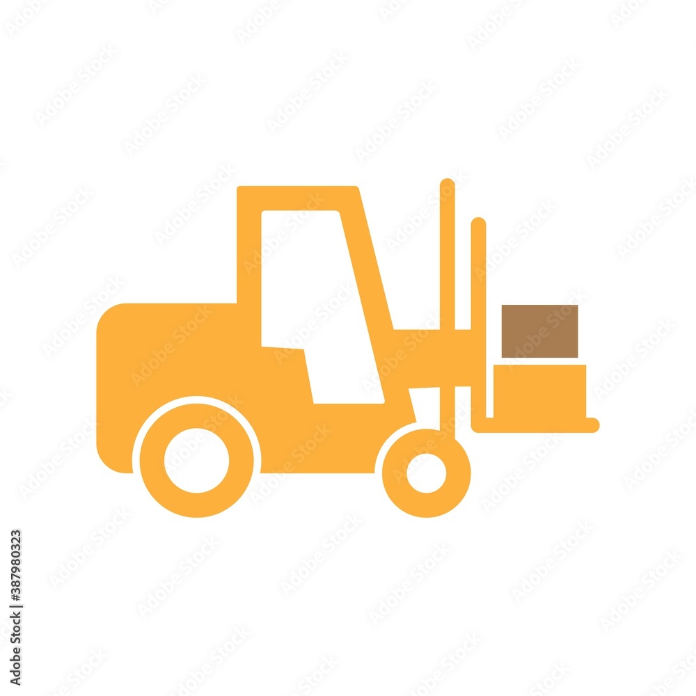 Forklift Flat Icon Vector Logo Template Illustration