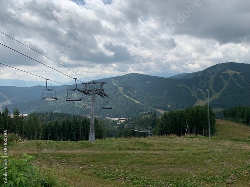 cable car on mountain