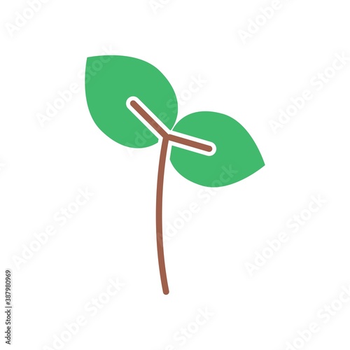 Leaf Flat Icon Vector Logo Template Illustration