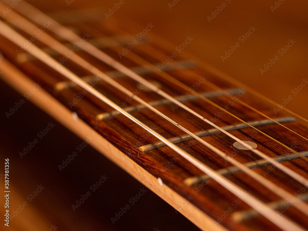 Fototapeta premium Detail of a black and white electric guitar