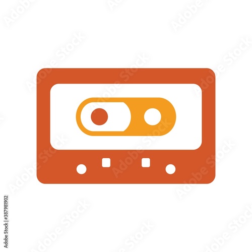 Cassette Flat Icon Vector Logo Template Illustration