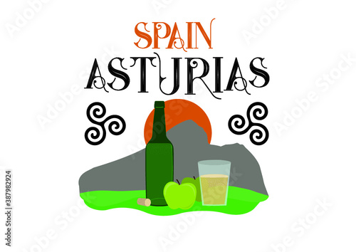 Apple cider drink, 'Sidra',  typical from Asturias, Spain