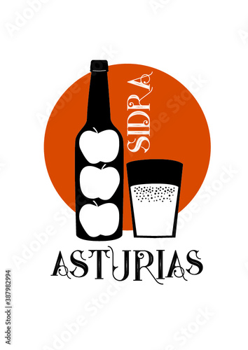 Apple cider drink, 'Sidra',  typical from Asturias, Spain