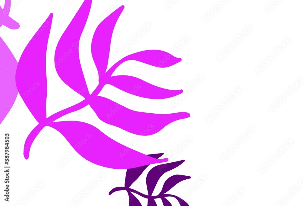 Light Purple vector natural background with leaves.