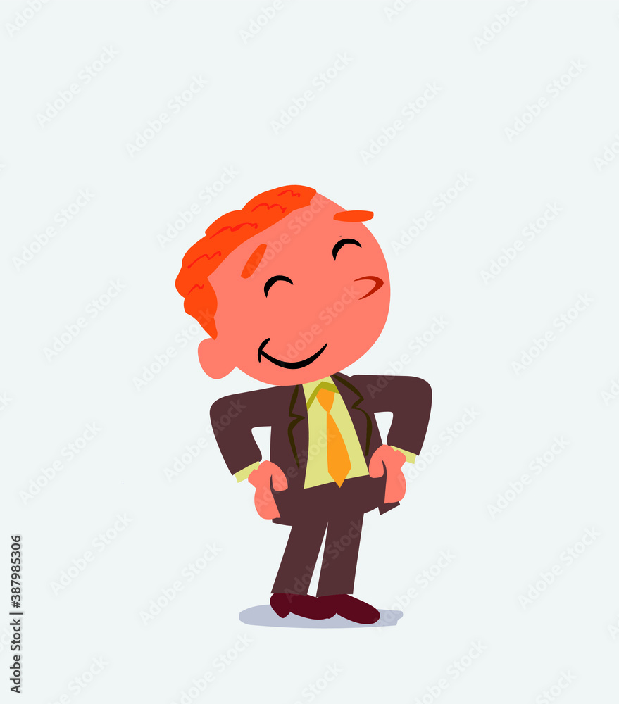 Satisfied cartoon character of businessman. Satisfied cartoon character of businessman.