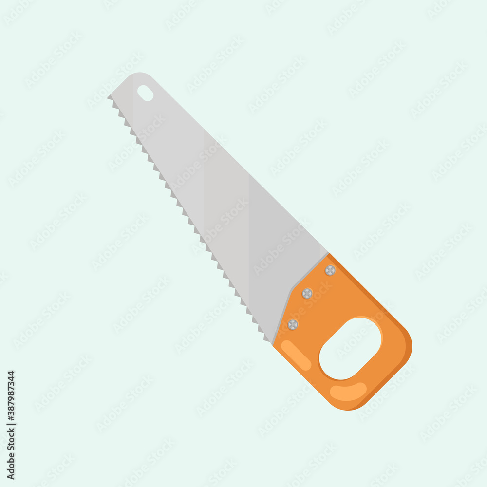 Hand saw flat vector illustration. Hand saw flat vector illustration.