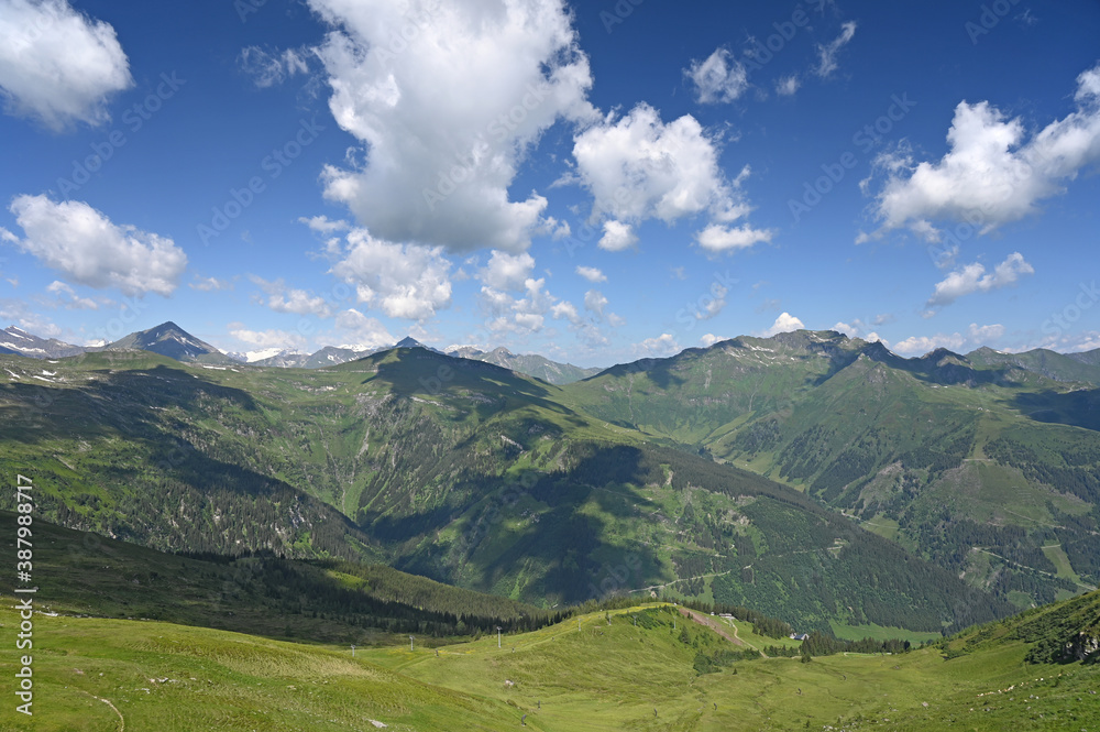 Stubnerkogel mountains landscape in Bad Gastein Austria
