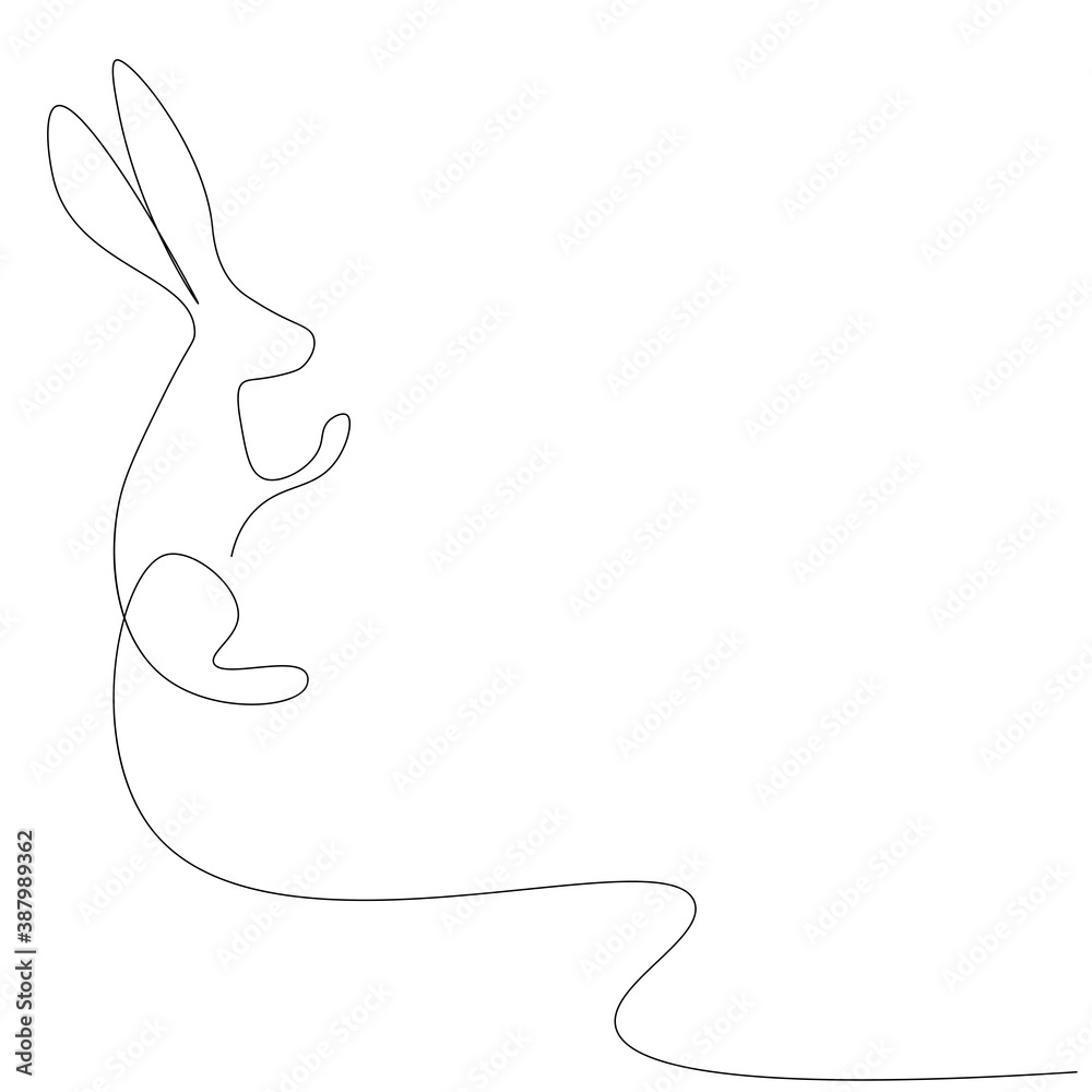 Easter bunny animal line drawing. Vector illustration Easter bunny animal line drawing. Vector illustration
