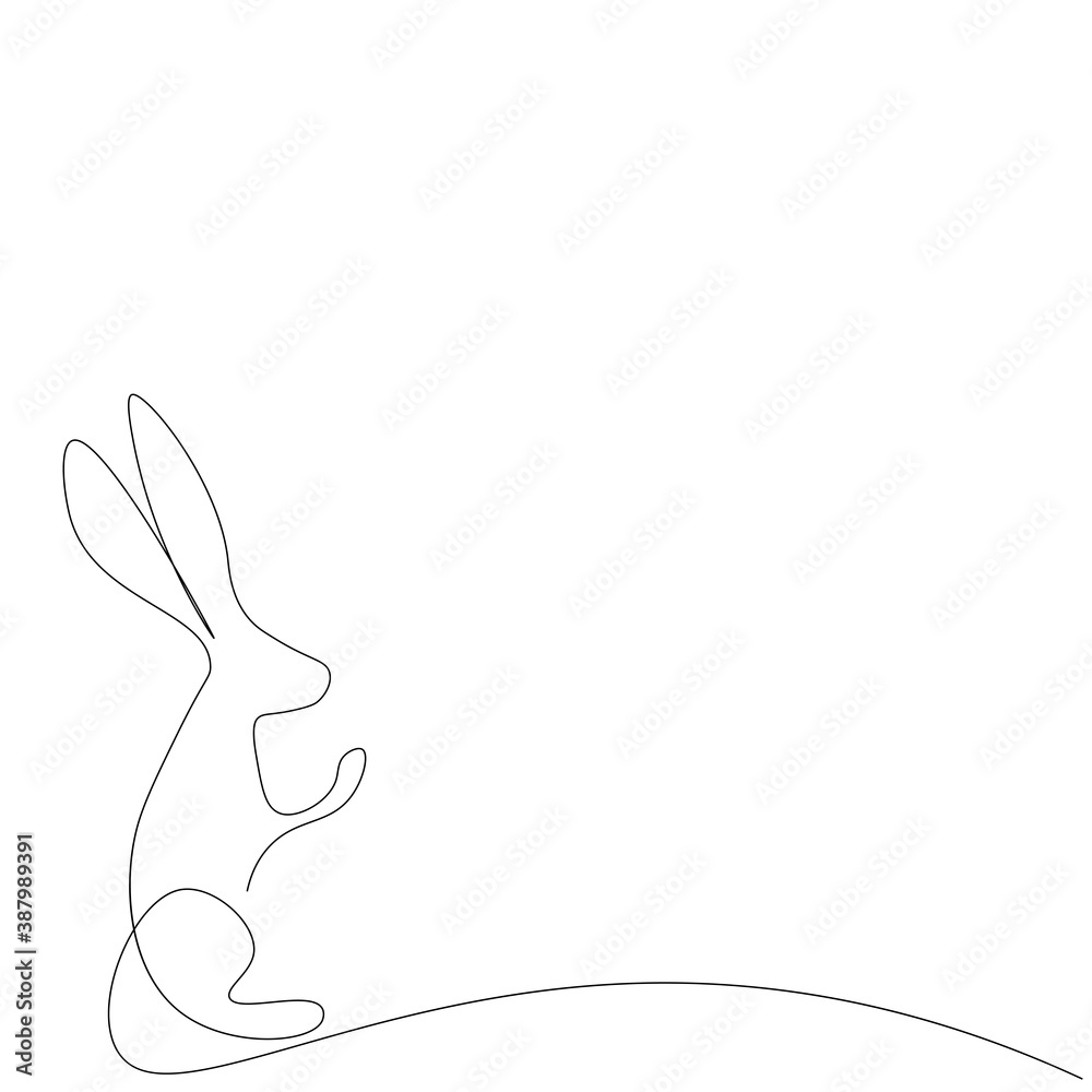 Easter bunny animal line drawing. Vector illustration Easter bunny animal line drawing. Vector illustration
