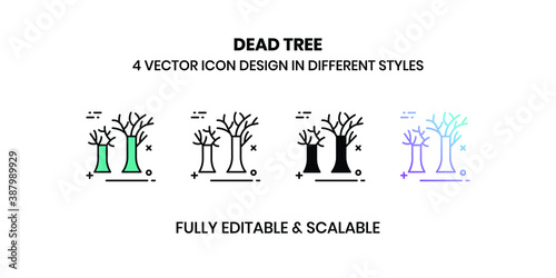 Dead Tree Vector illustration icons in different styles