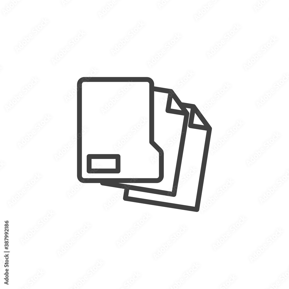 Document folder line icon. linear style sign for mobile concept and web design. File folder outline vector icon. Symbol, logo illustration. Vector graphics Document folder line icon. linear style sign for mobile concept and web design. File folder outline vector icon. Symbol, logo illustration. Vector graphics