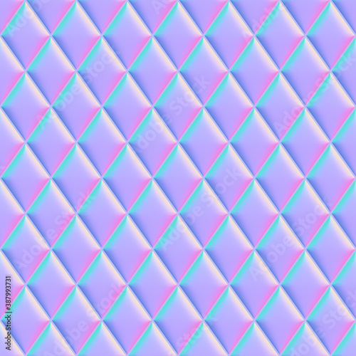 3D illustration - The background of geometrical pattern. Normal mapping texture. And complete seamless pattern.