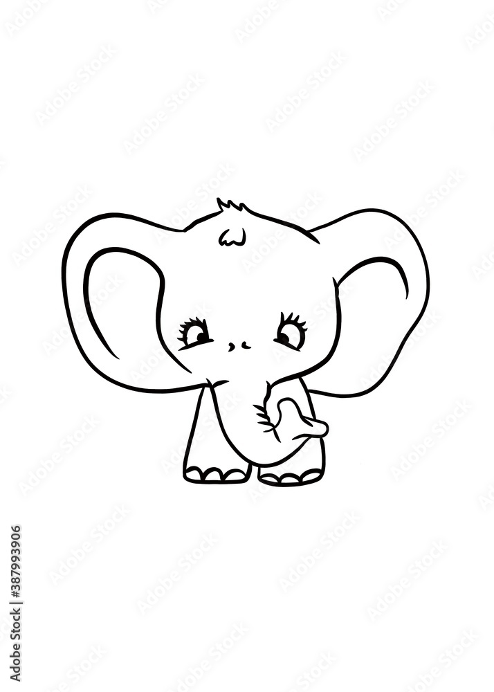 Fototapeta premium Cute elephant on a white background