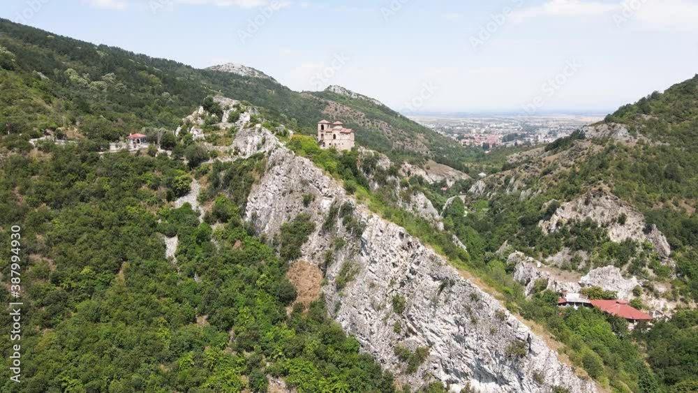 Aerial view of ruins of Medieval Asen's Fortress, Asenovgrad, Plovdiv Region, Bulgaria Aerial view of ruins of Medieval Asen's Fortress, Asenovgrad, Plovdiv Region, Bulgaria