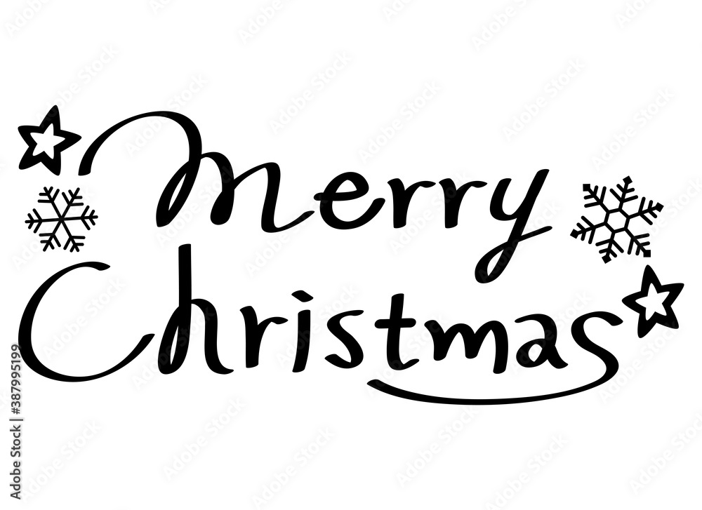 手書きのメリークリスマスのロゴマーク／レタリング／タイポグラフィ　Merry Christmas logo, typography