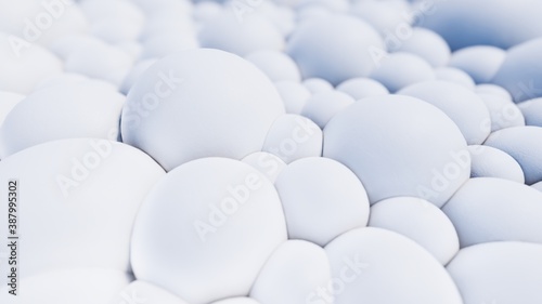 Abstract background of white balls 3d illustration