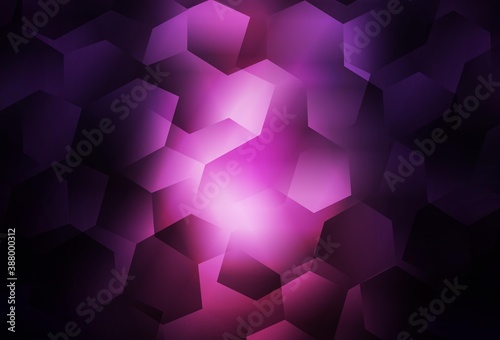 Light Pink vector background with set of hexagons.