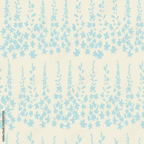  Floral vector seamless pattern. Simple stylized flowers and leaves background made with clipping mask for easy editing.