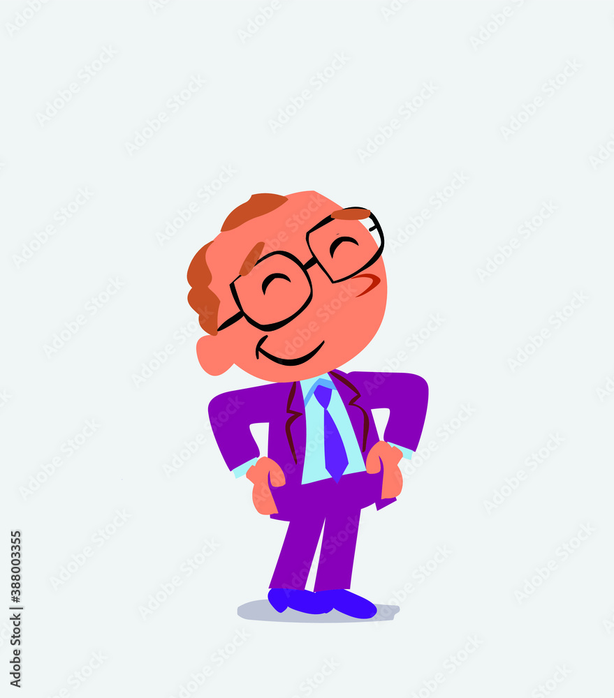 Satisfied cartoon character of businessman Satisfied cartoon character of businessman
