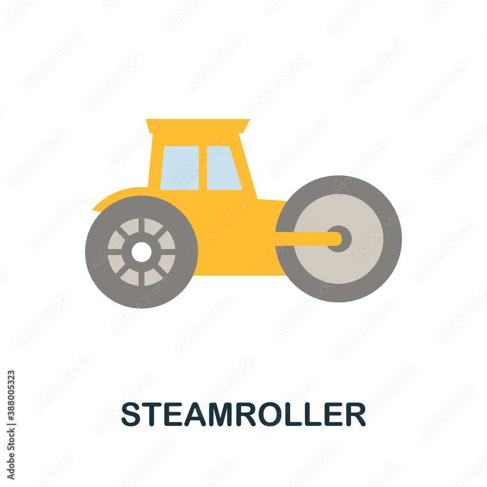 Steamroller icon. Simple element from construction collection. Creative Steamroller icon for web design, templates, infographics and more Steamroller icon. Simple element from construction collection. Creative Steamroller icon for web design, templates, infographics and more