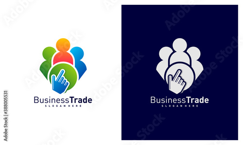 Click People logo design vector, Colorful People logo design template, Icon symbol