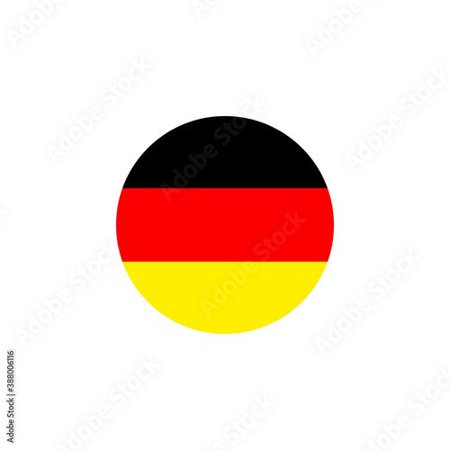 Germany round flag icon. National German circular flag vector illustration isolated on white.