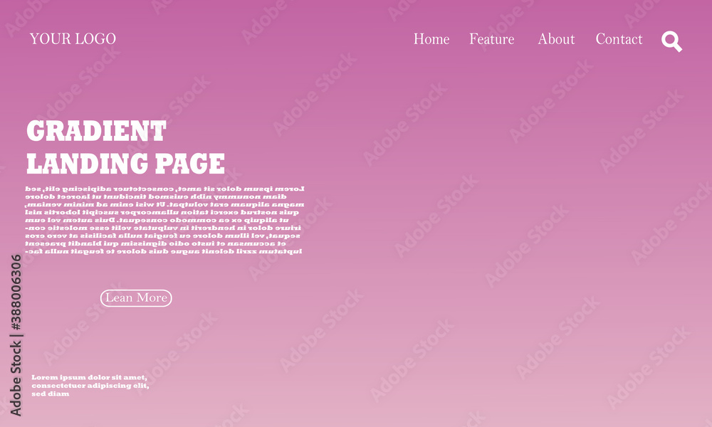 Beautiful light dark pink gradient background, for landing page templates, banners and more