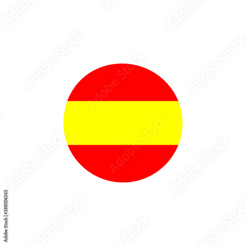 Free Download Spain round flag icon. National Spanish circular flag vector illustration isolated on white. - GFXLoad