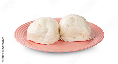 Chinese steamed roll. Close up on white background.