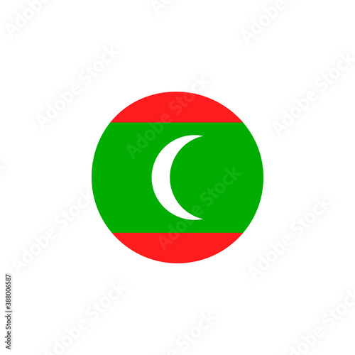 Free Download Maldives round flag icon. National Maldivian circular flag vector illustration isolated on white. - GFXLoad