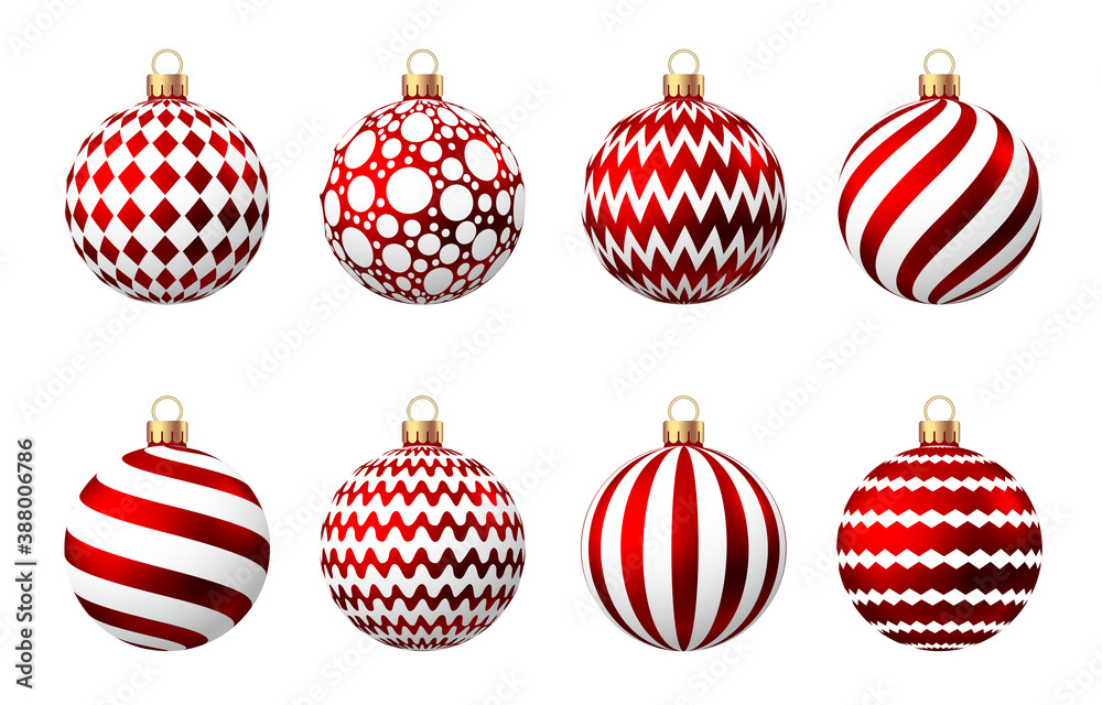 Red Christmas ball with pattern isolated on white background. Red Christmas ball with pattern isolated on white background.