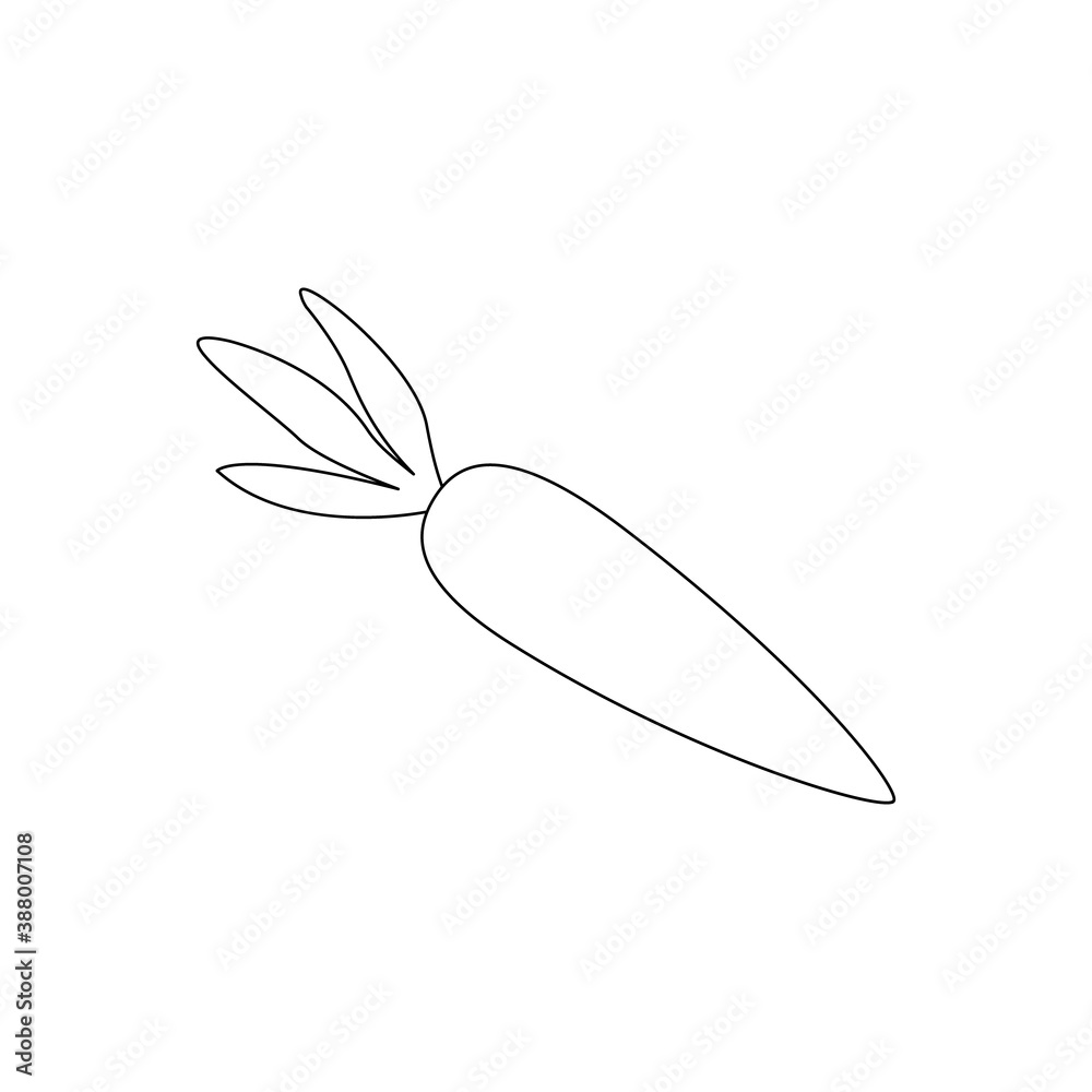 Carrot linear icon. Vector vegetable line symbol isolated on white. Healthy food outline symbol. Carrot linear icon. Vector vegetable line symbol isolated on white. Healthy food outline symbol.