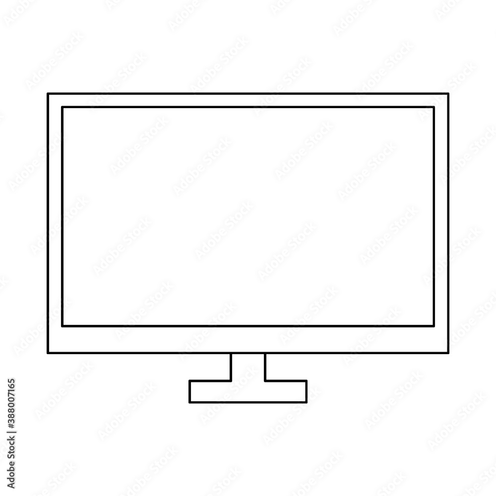 PC line icon. Vector illustration. Empty screen computer monitor in flat style. Monitor technology icon.