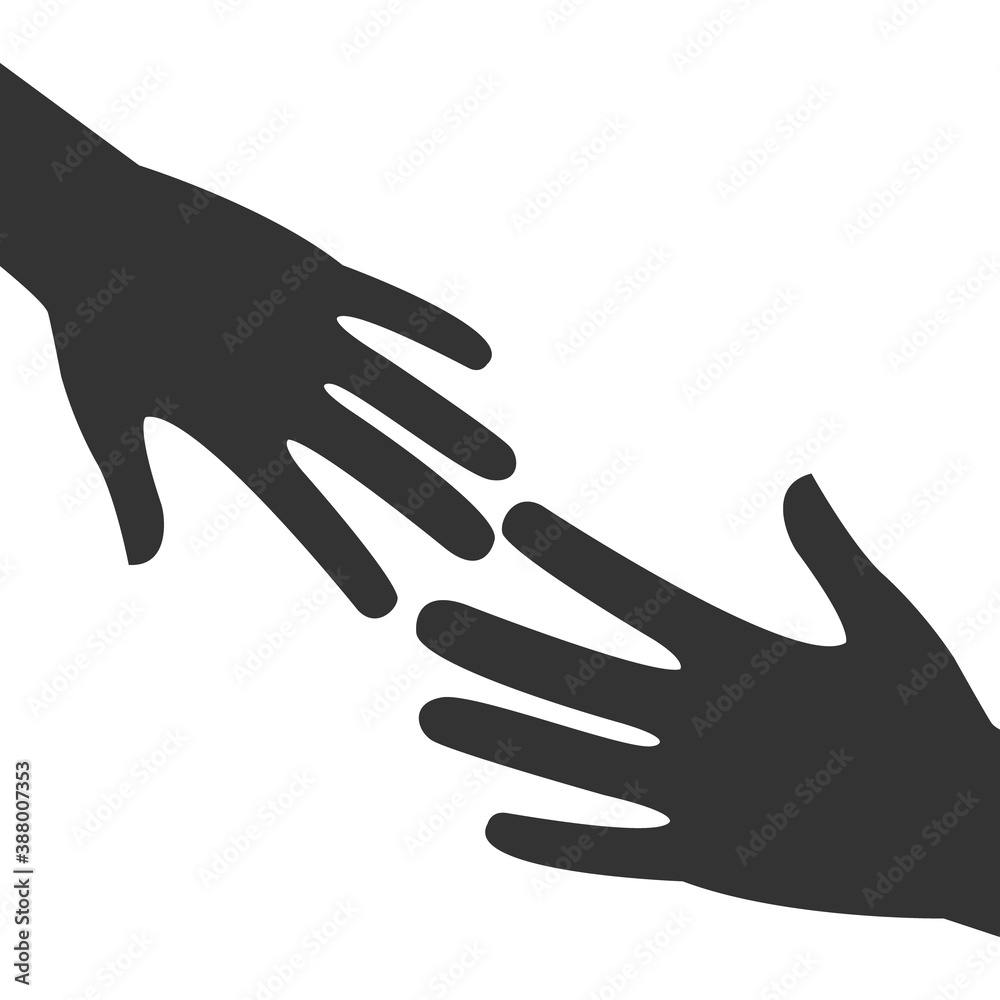 Two outstretched hands icon. Black arms outline. Help and teamwork concept vector illustration. Voluntary, charity, donation symbol. Two outstretched hands icon. Black arms outline. Help and teamwork concept vector illustration. Voluntary, charity, donation symbol.