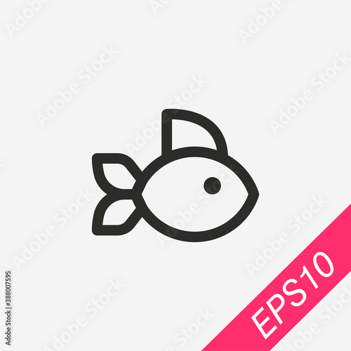 Fish icon isolated on background. Animal symbol modern, simple, vector, icon for website design, mobile app, ui. Vector Illustration