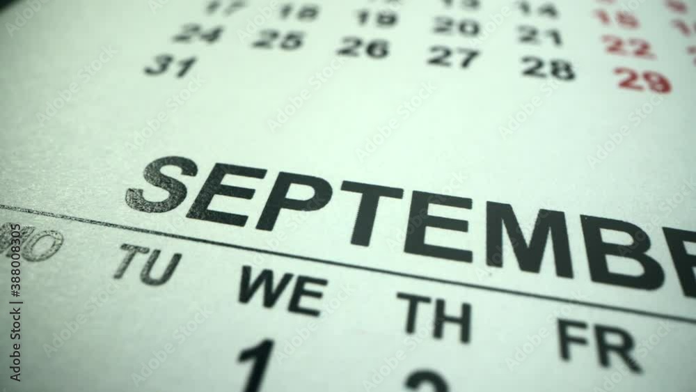 Calendar 2021 year. September in close up shot. Year of white metal bull. Macro. Beginning of the school year. First mount of autumn. Fall Calendar 2021 year. September in close up shot. Year of white metal bull. Macro. Beginning of the school year. First mount of autumn. Fall