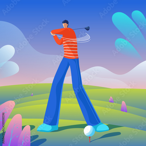 golfer hitting the ball on the course