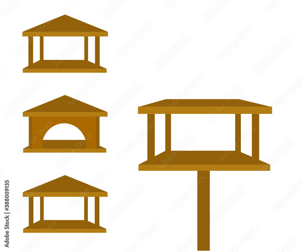 Bird feeder on a white background. Cartoon. Vector illustration. Bird feeder on a white background. Cartoon. Vector illustration.