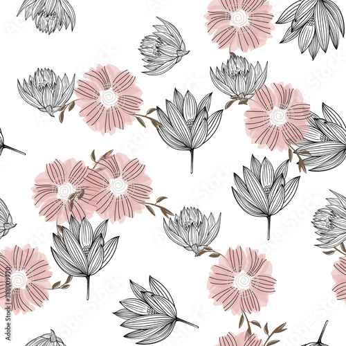  Floral seamless background for textiles, fabrics, covers, wallpapers, print, gift wrapping or any purpose