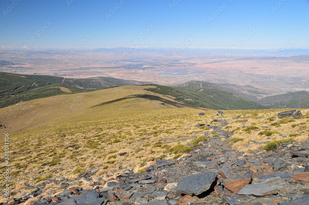 Ascending the highest peak of Almeria's Sierra Nevada, El Chullo (2611 m)