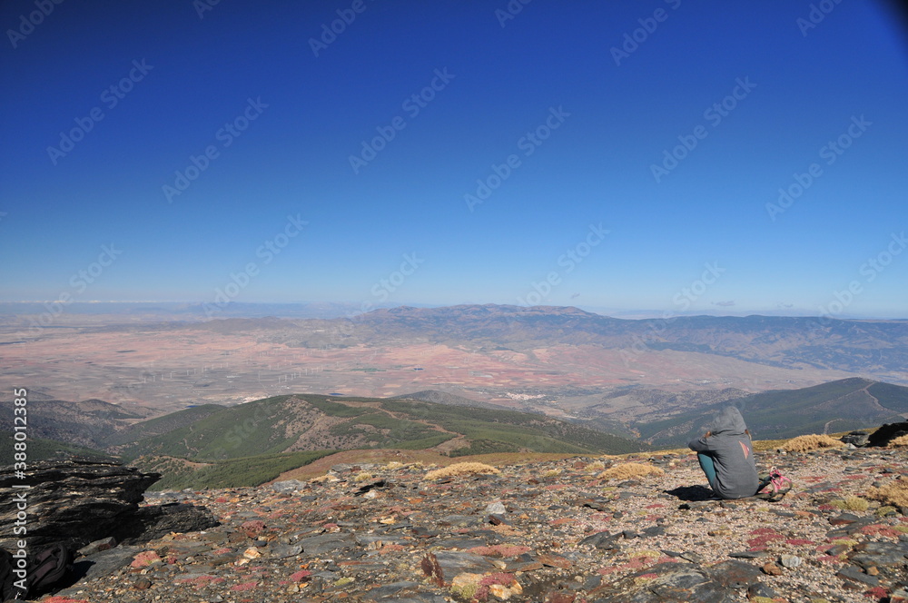 Ascending the highest peak of Almeria's Sierra Nevada, El Chullo (2611 m)