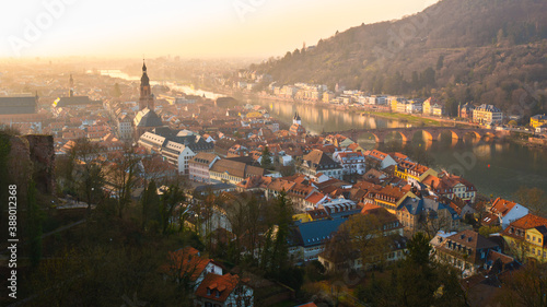 Stadt, Heidelberg, Altstadt, Reisen, Tourismus, Abendstimmung, Fluss, Brücke, Häuser, 