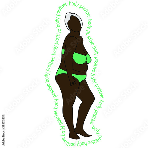 Body positive woman illustration. Different beauty. All bodies are beautiful