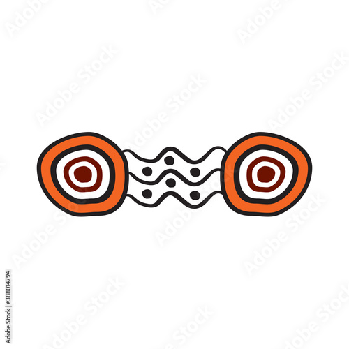 Aboriginal art dots painting icon logo design template