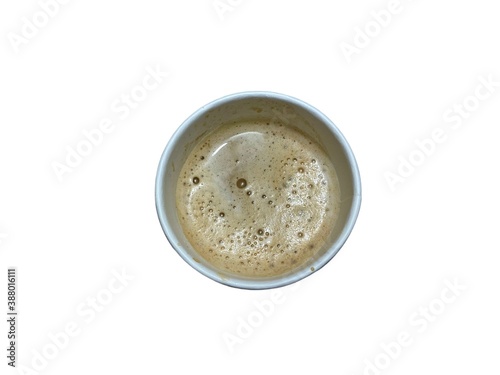 Coffee drink closeup isolated on white background