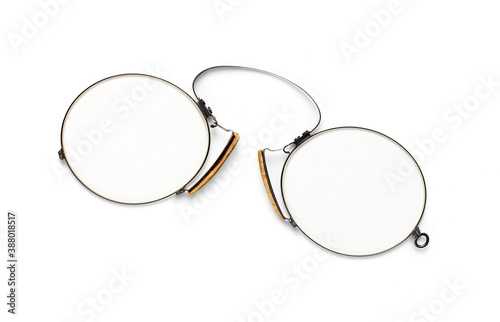 vintage rounded spectacles isolated