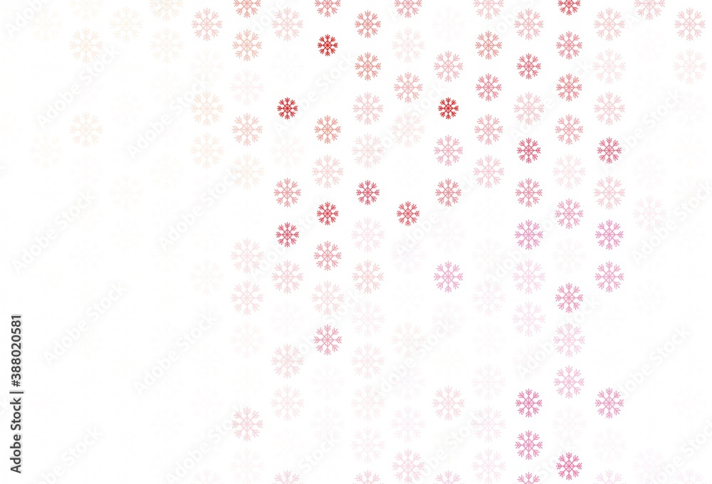 Light Red vector background with xmas snowflakes.